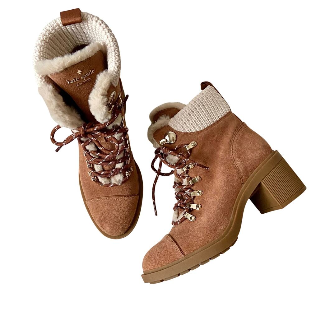 Kate Spade Walker Fur Booties in a gingerbread color